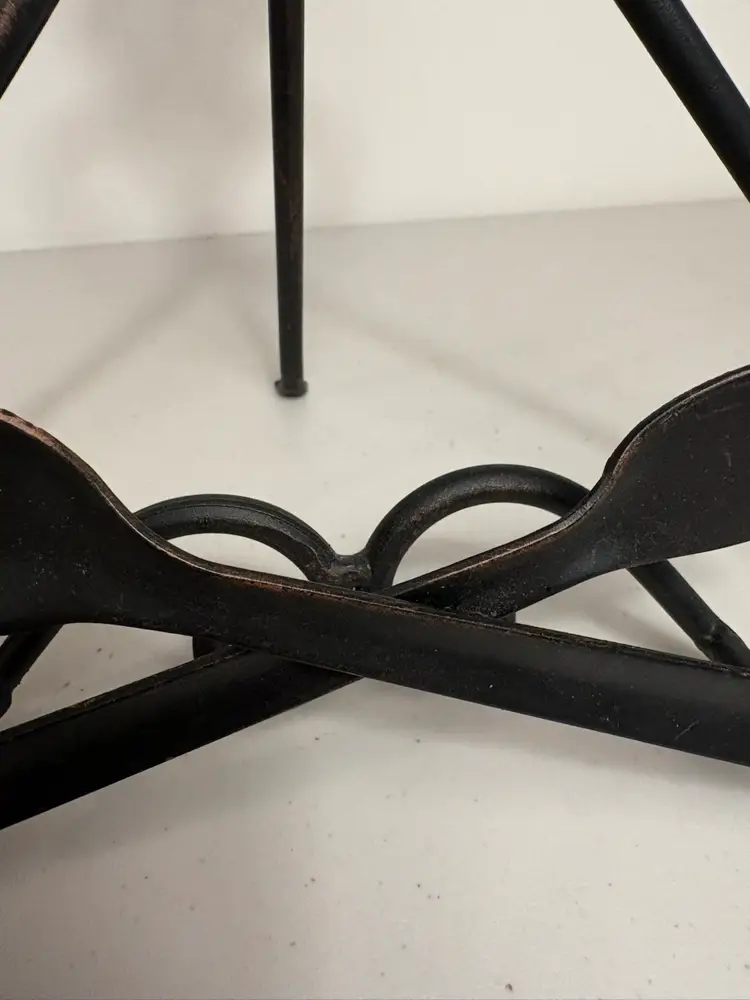 Wrought Iron Cookbook Holder Plate Black 10 Inch Spoon Fork Easel