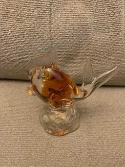 Arte Murano ICET Art Glass Fish 4 3/4 X 4 3/4 Inches