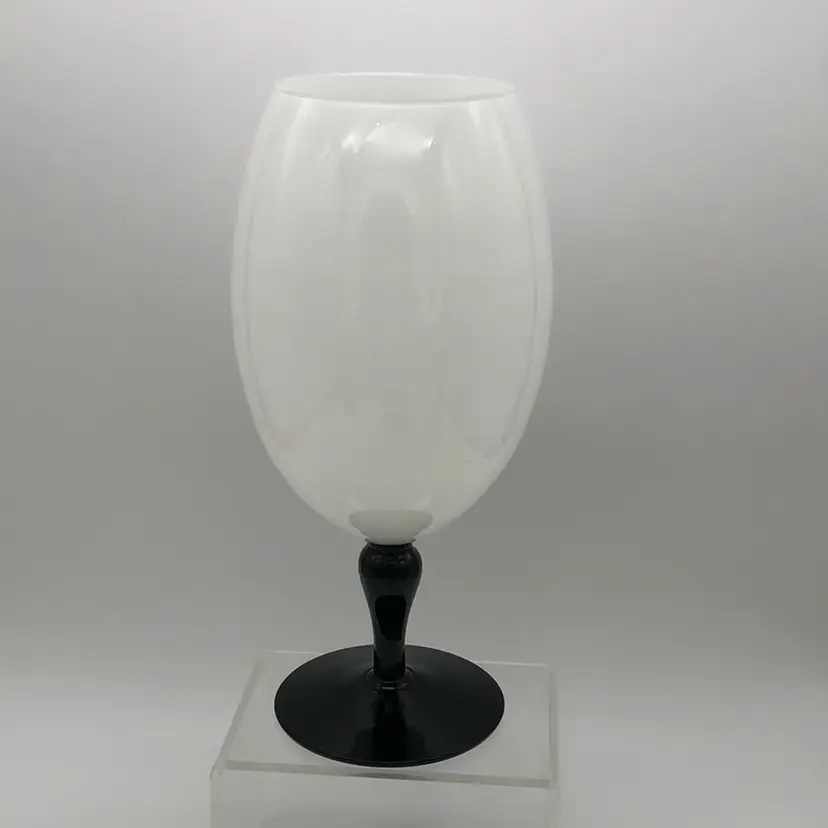 White on Black Empoli Goblet-style Vase