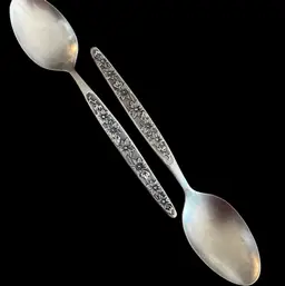(2) Vtg Teaspoons US15 By United Silver 6-3/8”