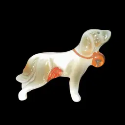 Saint Bernard Dog Figurine Miniature Bone China Hand Painted Vintage