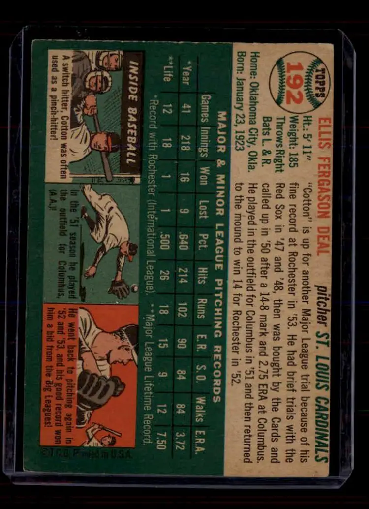 1954 Topps #192 Cot Deal - (pk-tl1) - St. Louis Cardinals