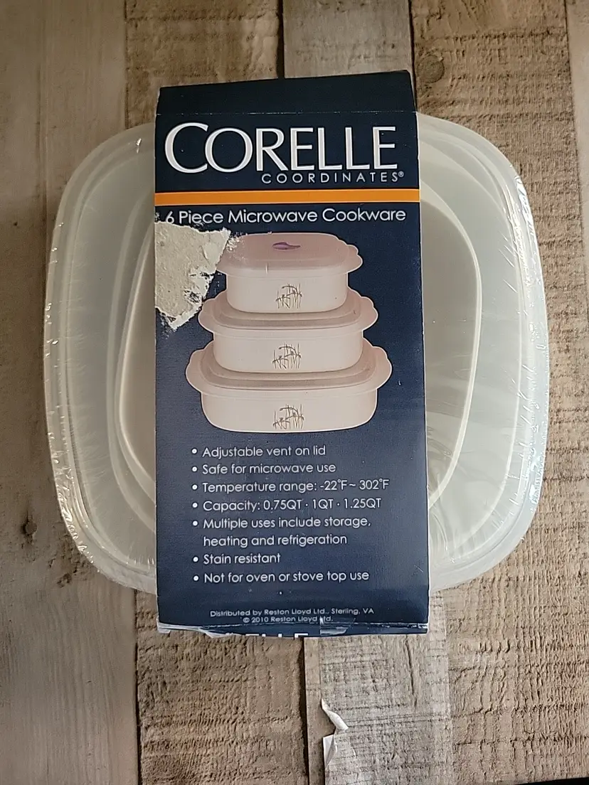 Shadow Iris Corelle Coordinates 6 Piece Square Microwave Cookware Corning 2010