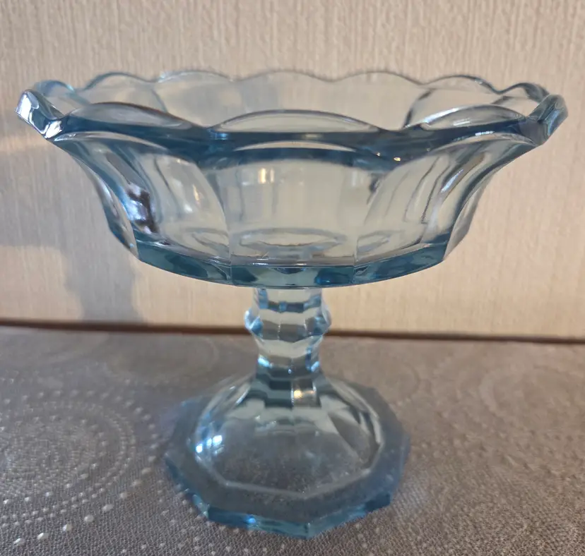 Fostoria Virginia Blue Pedestal Compote Candy Dish