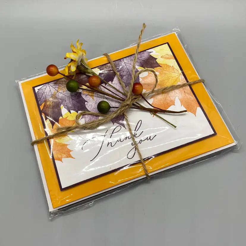 Pack of 3 Handmade Blank Thank You Greeting Cards 4" x 5"