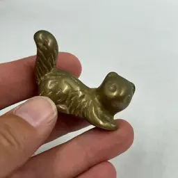 Vintage Solid Brass Squirrel .75” T