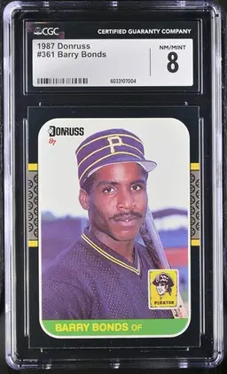 1987 Donruss Barry Bonds #361 Rookie Card