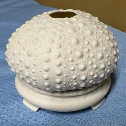 Margaret Furlong SEA URCHIN Tea Light, 2 Piece, Bisque Ivory Textured 3.5"