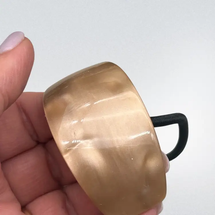 Laurent Olivier French Acrylic Hair Tie – Hand Made in France | Champagne Beige Ponytail Holder