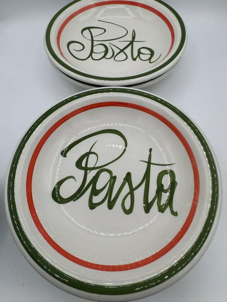 Vitantonio Pasta Bowls Made in Italy Hand Painted Vintage 9" Set Of 4