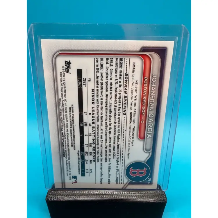 Johanfran Garcia 1st Bowman Chrome Auto Boston Red Sox