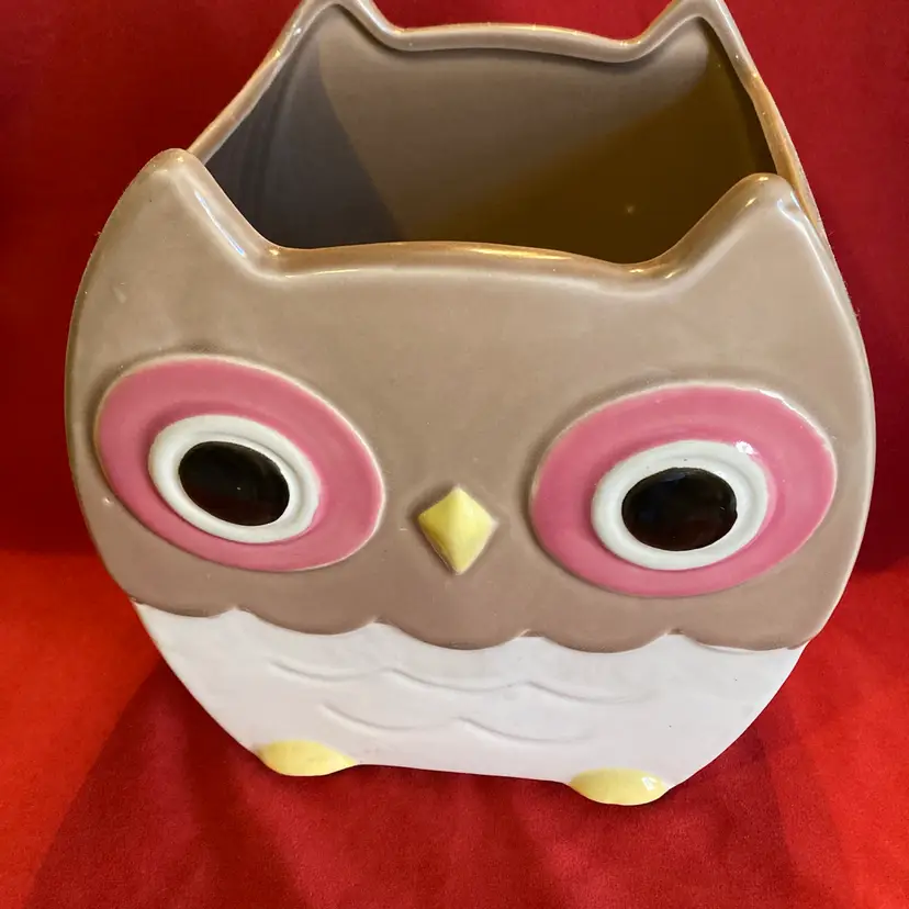 13. VTG Large Ceramic Owl Planter