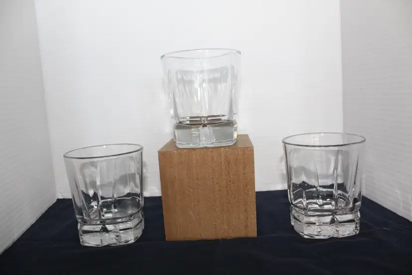 Vintage Squire by Libbey Double Old Fashioned Glasses Weighted Base 4"  Set Of 3