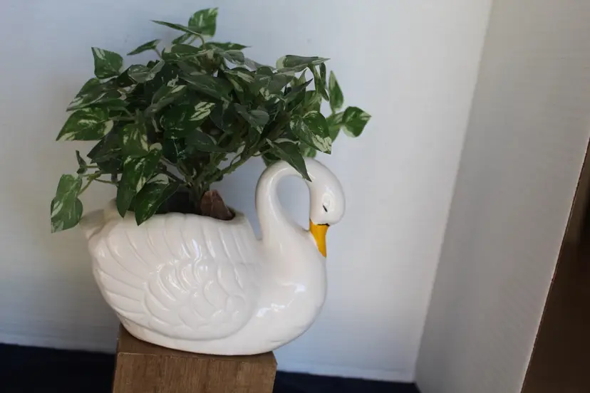 Ceramic Swan Planter Medium Size