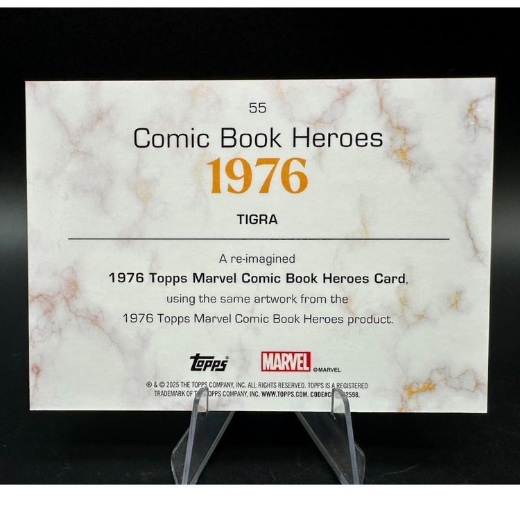 2025 Marvel Comic Book Heroes 1975 Golden Anniversary - Tigra 117/199 Gold Mini