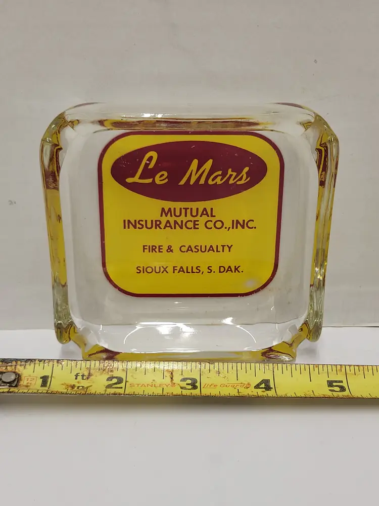Le Mars Mutual Insurance Co Inc Fire & Casuality Sioux Falls S Dak Ashtray Sd