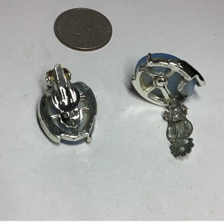 Blue Thermoset Clipon Earrings 1”