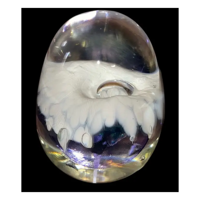 #13- Vintage  1997 Signed Paperweight - Multi-colored