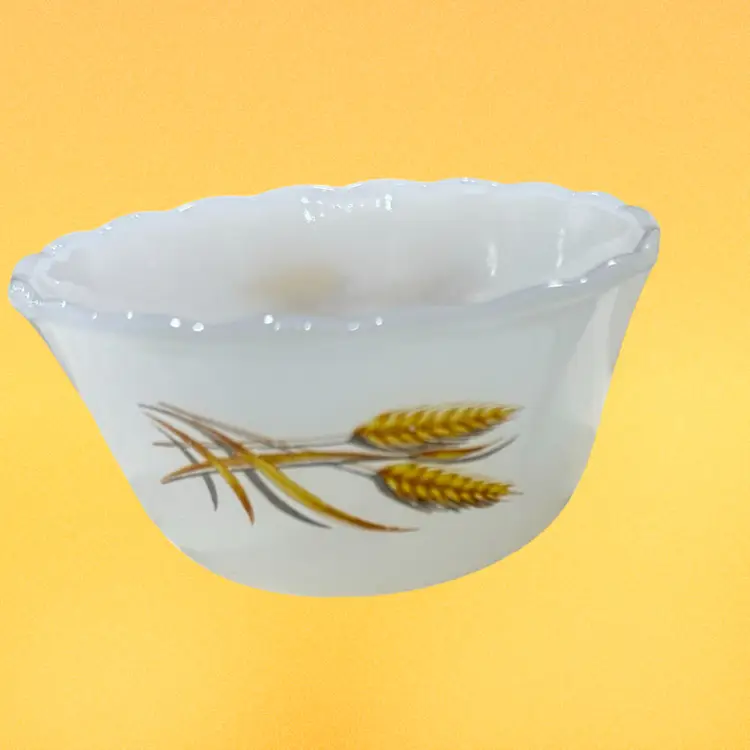 5 - Set Of Five Fire King Wheat Pattern Berry Bowls Condiment Dish