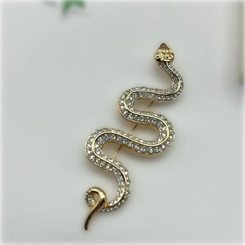 Very Rare Swarovski Austrian Crystal Snake Brooch