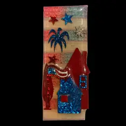 Lucinda 4th Of July House Pin 2.5”