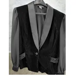 Vintage Crushed Velvet & Black Satin R&K Evening - Excellent Condition - Approximate Size M