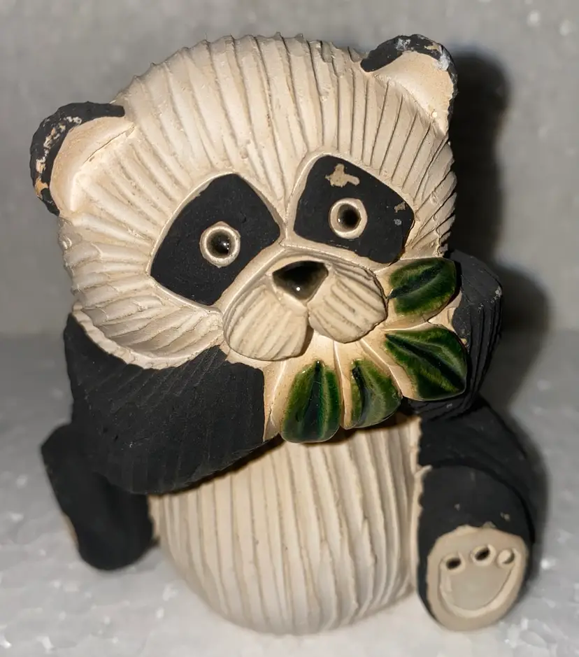 #10- Artesania Rinconada Uruguay Large Panda Bear Figurine