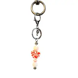 Silicone Beaded Heart Keychain