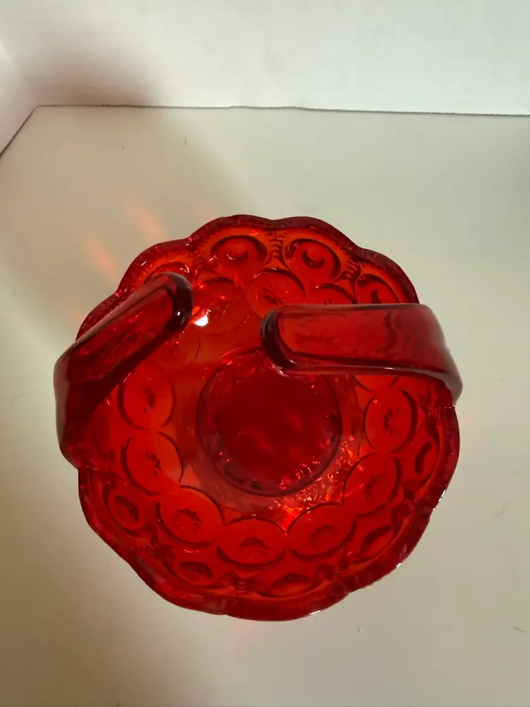 LE Smith Moon And Stars Amber Split Handle Nut Or Trinket Dish