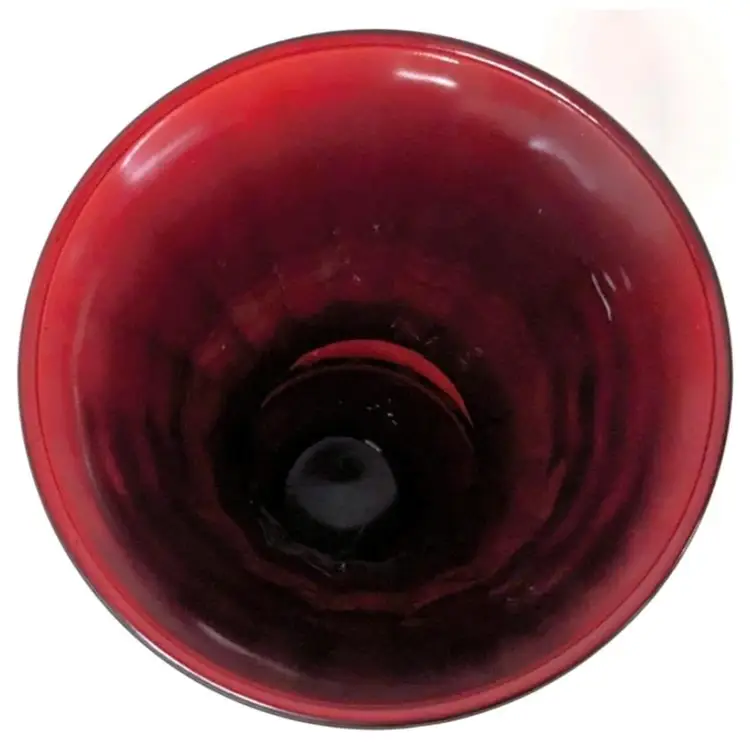 Unsigned Anchor Hocking Royal Ruby Red Glass Pineapple Vase