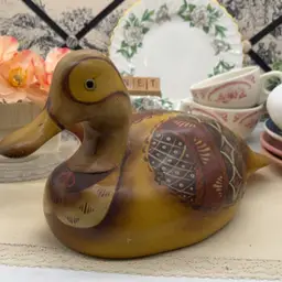 Wooden Diuck Hand Painted