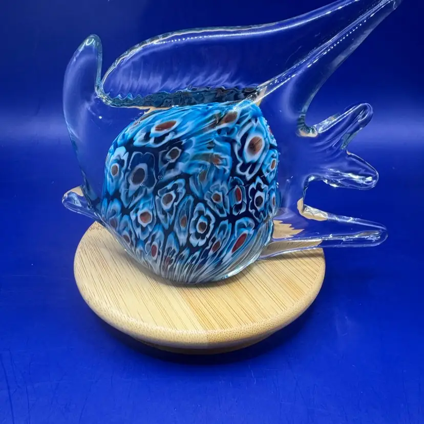 Millefiori Glass Angelfish Figure Paperweight