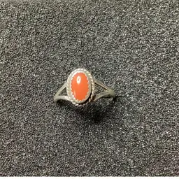 Sterling Silver Ring Orange Stone Coral? Size 5.5