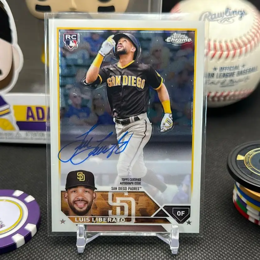 Luis Liberato 2023 Topps Chrome RC Auto San Diego Padres