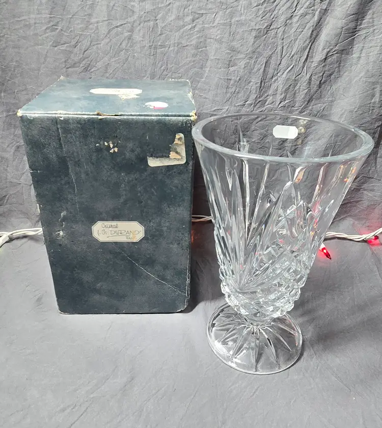 JG Durand France Cristal Crystal Vase NIB