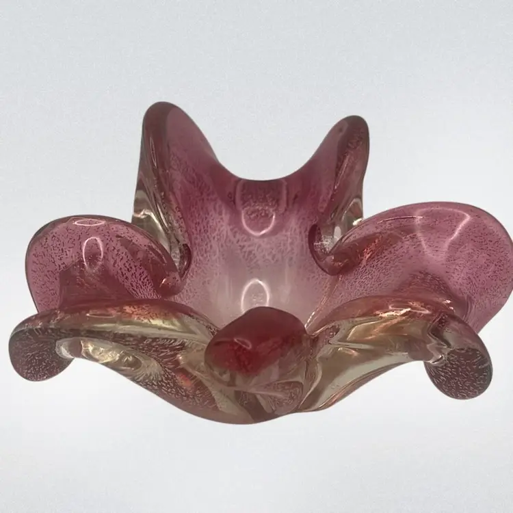 Vintage Murano Art Glass Bowl, 7” Wide