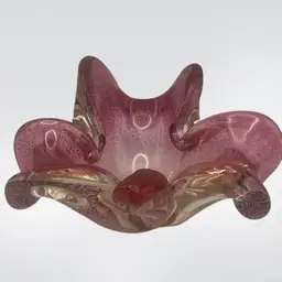 Vintage Murano Art Glass Bowl, 7” Wide