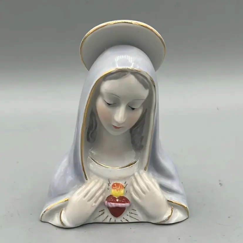 VTG Sacred Heart Mary Porcelain Bust
