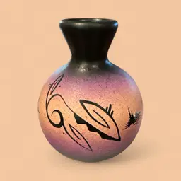 Vintage Cedar Mesa Navajo Pottery Vase Hand Painted 6" Tall