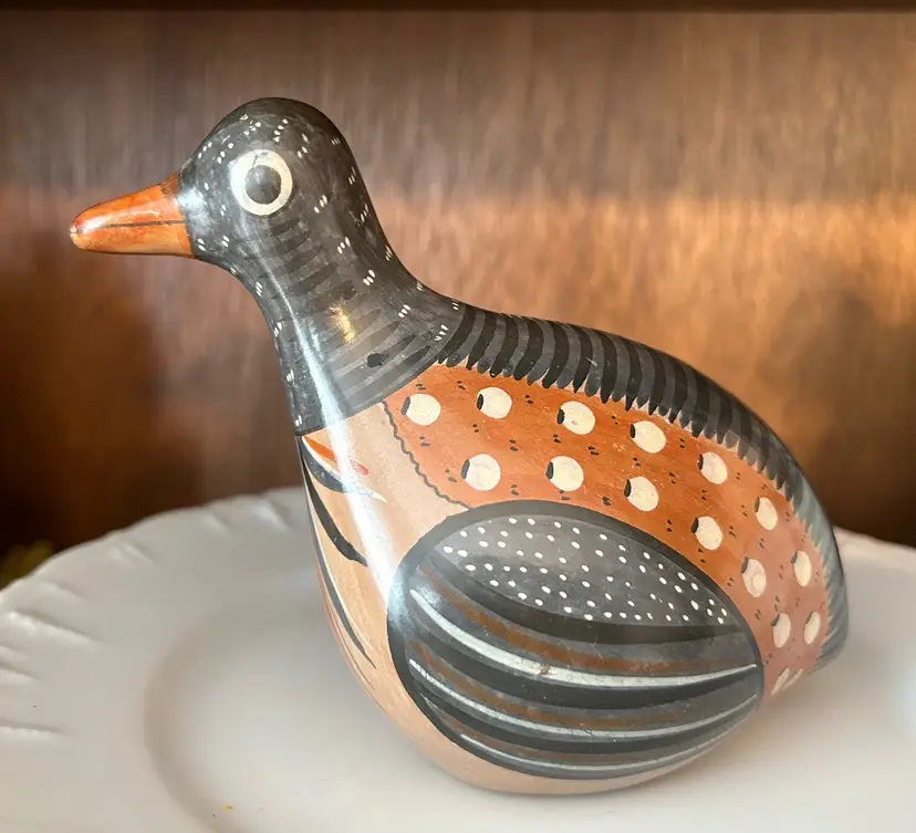 Tonala Bird Made In Mexico Blue Brown Rust