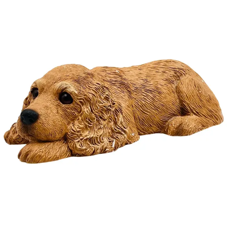 9” SANDICAST COCKER SPANIEL DOG Vintage Sculpture Figurine By Sandra Bruegel Signed Hand Casted and Hand Painted Color Buff
1981 9 x 2 3/4”