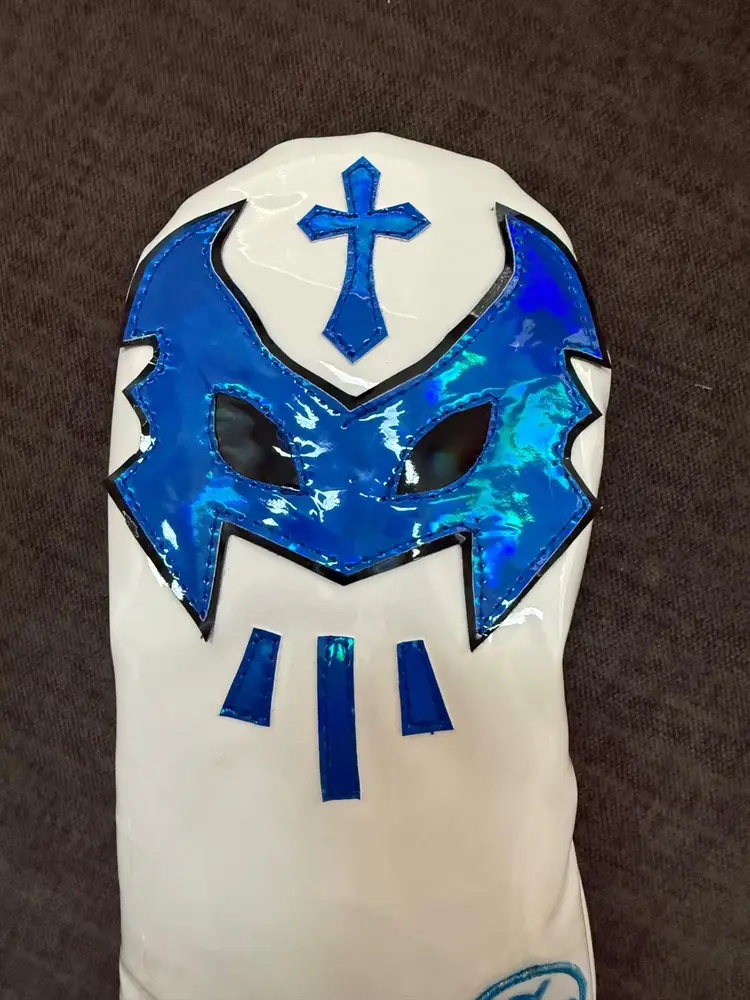 ChipnPutt Golf “Luchador  White & Blue” Fairway Headcover , Handmade. Ships next Day