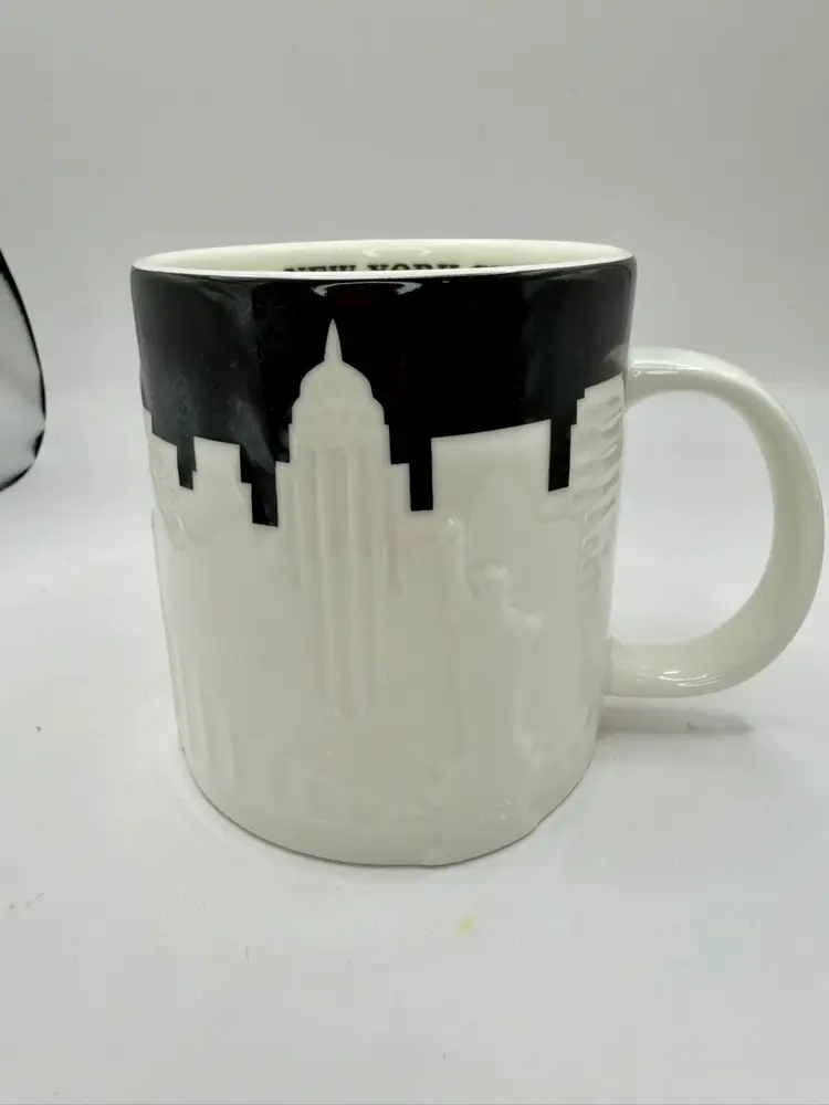 Starbucks 2012 New York City NYC Coffee Mug Cup 16oz Relief Series Taxi Skyline