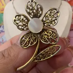 Flower Brooch With Wear