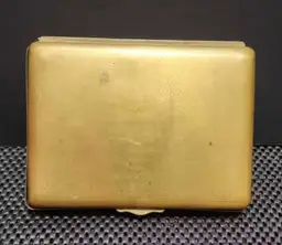 Vintage Brass/Gold-Tone Cigarette Case with Stamped Crest - State Express