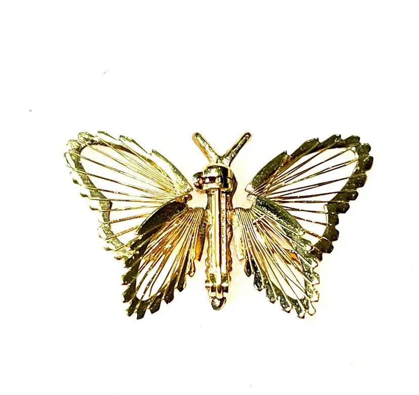 Small Gold Tone Monet Butterfly Brooch