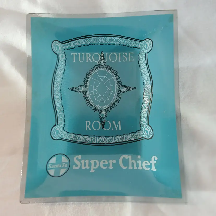 Santa Fe Super Chief Turquoise Room Glass Dish