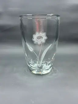 Ekenäs Glasbruk Swedish Etched Art Glass Vase