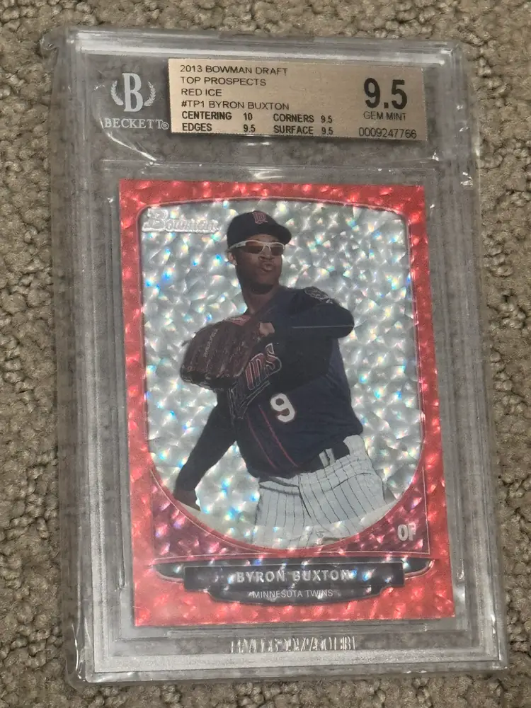 Byron Buxton 2013 Bowman Draft Red Ice /25 Minnesota Twins Bgs 9.5 (10, 9.5,9.5,9.5 Subs)
