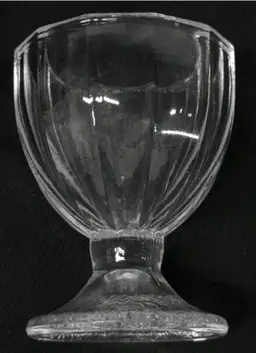 8 Signed Dominion Clear Glass Egg Cups